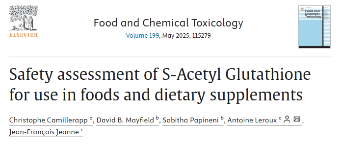 What is safety of S-acetylglutathione in food dietary supplements?