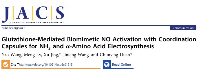 Glutathione-Mediated Biomimetic NO Activation with Coordination Capsules for NH3 and a-Amino Acid Electrosynthesis Glutathione-Mediated Biomimetic NO Activation with Coordination Capsules for NH3 and a-Amino Acid Electrosynthesis