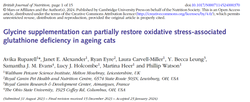 Glycine supplementation restores aging oxidative stress-related glutathione deficiency